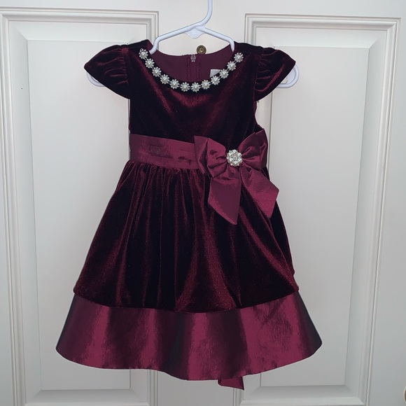 Rare Editions 12-18mo Gorgeous Dark Burgundy w/Beautiful Accents Diaper Cover